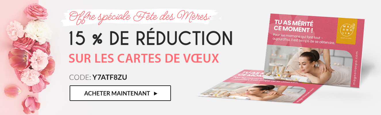 Offre spéciale Fête des Mères : 15 % de réduction sur les cartes de vœux